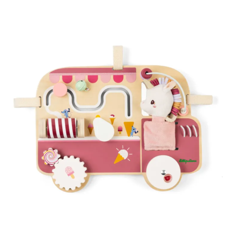Panneau d'activités en bois Licorne