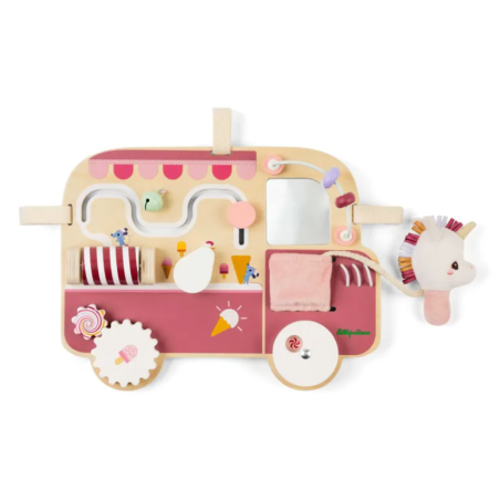 Panneau d'activités en bois Licorne
