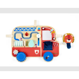 Panneau d'activités en bois Camion de pompiers