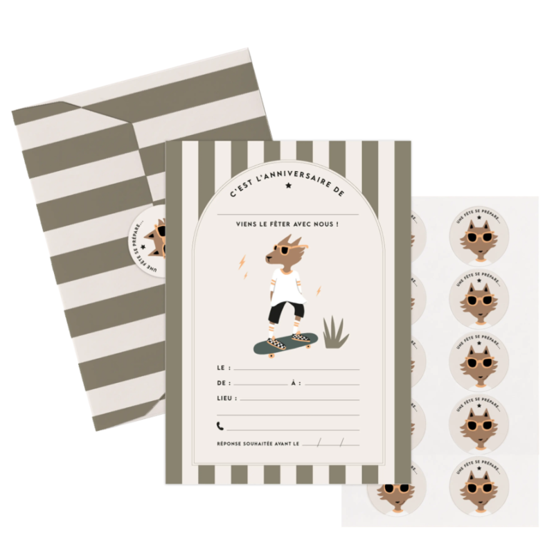 Set d’invitations anniversaire - renard Max