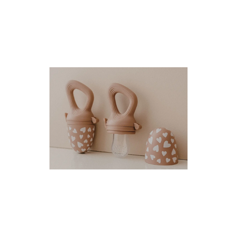 Tétine grignoteuse pour bébé - Coloris Fall in Love taupe rose
