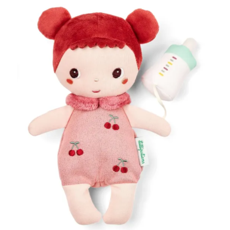 Poupée en tissu Mio et son couffin - 21 cm