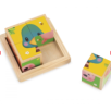 Barquette 4 cubes en bois Ferme