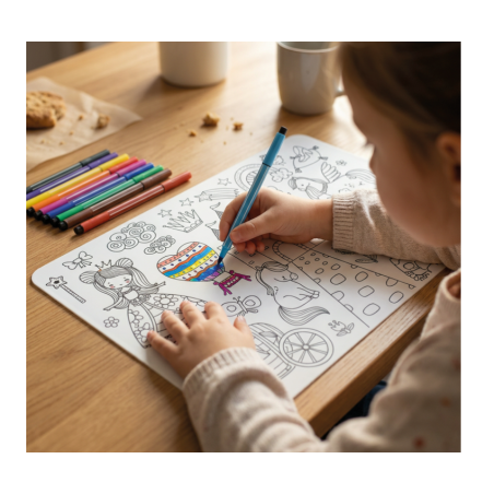 SET DE TABLE À COLORIER - THÈME PRINCESSE