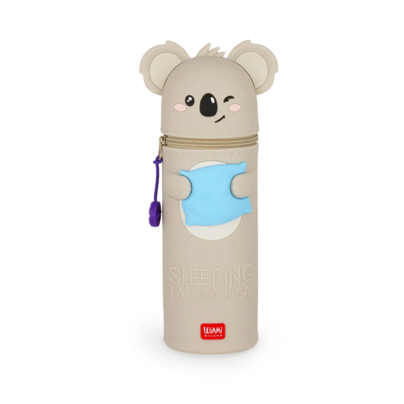 Trousse 2 en 1 en Silicone Koala « Sleeping la Vida Loca » - Kawaii