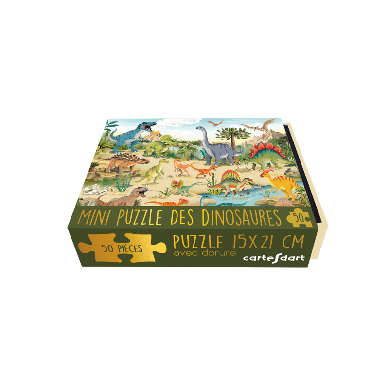 BOÎTE MINI PUZZLE LES DINOSAURES 50pièces