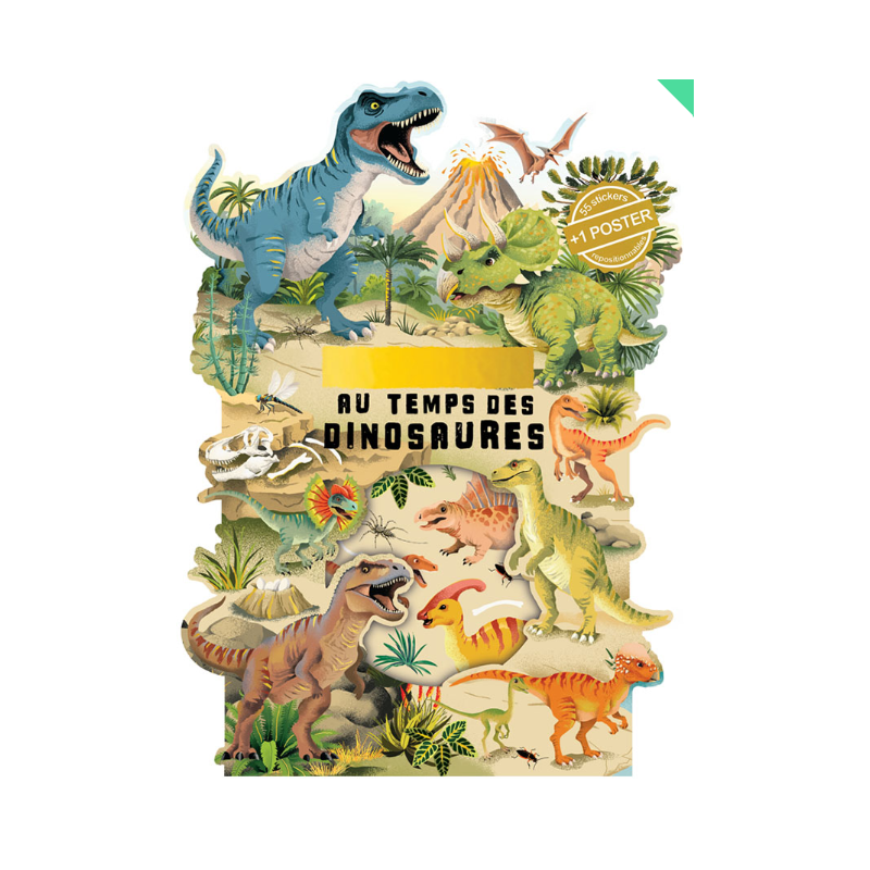 JEU STICKERS + POSTER LES DINOSAURES