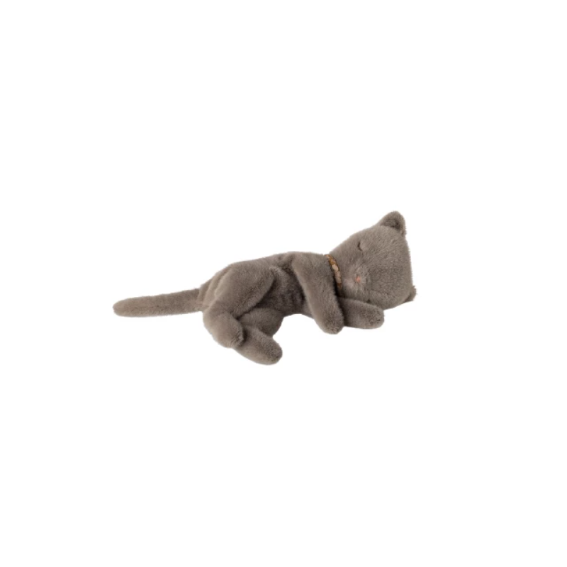 Peluche chaton endormi, Petit - Gris