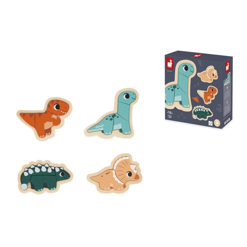 DINO - 4 PUZZLES EVOLUTIFS DINO