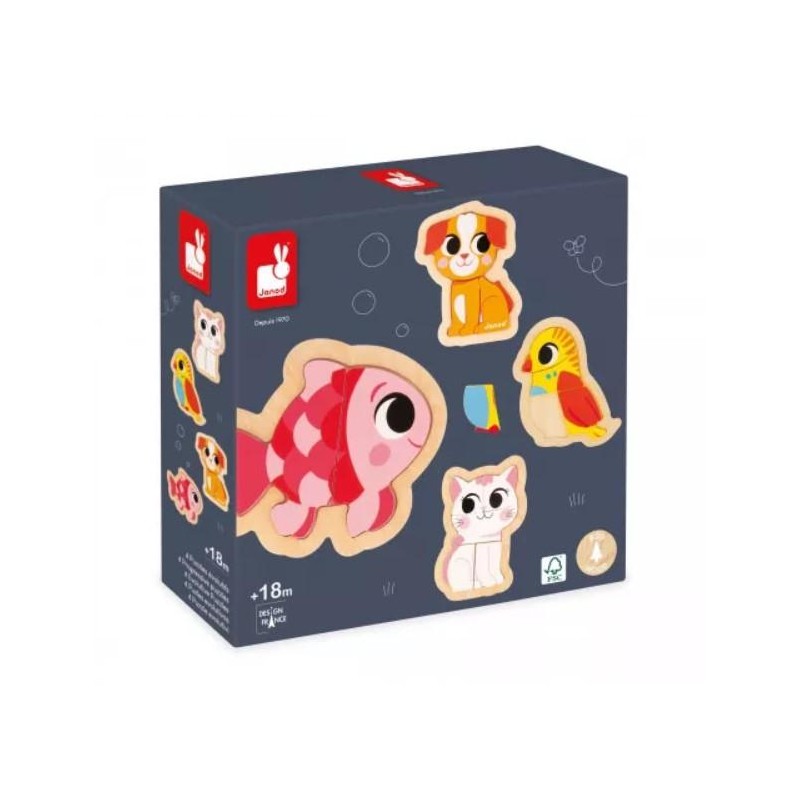 4 PUZZLES EVOLUTIFS - ANIMAUX DE COMPAGNIE