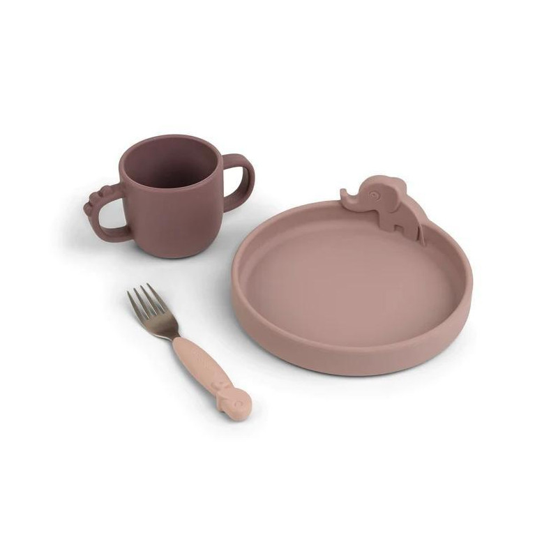 COFFRET REPAS SILICONE PEEKABOO ROSE