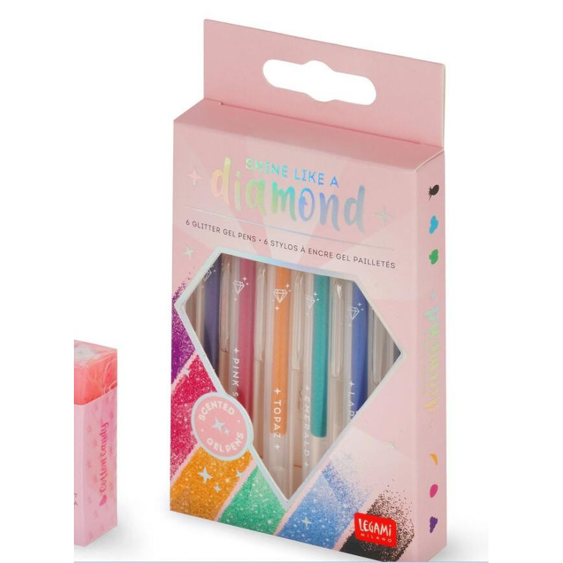 6 MINI STYLOS ENCRE GEL PAILL