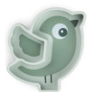 Silicone Stick&Stay snack plate Birdee Green