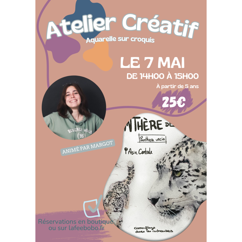 Atelier aquarelle - croquis 7 mai 2025 de 14h à 15h