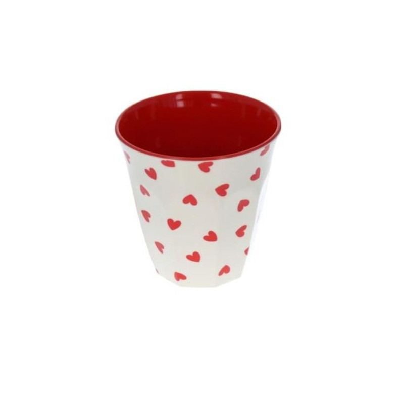 Verre coeur rouge S