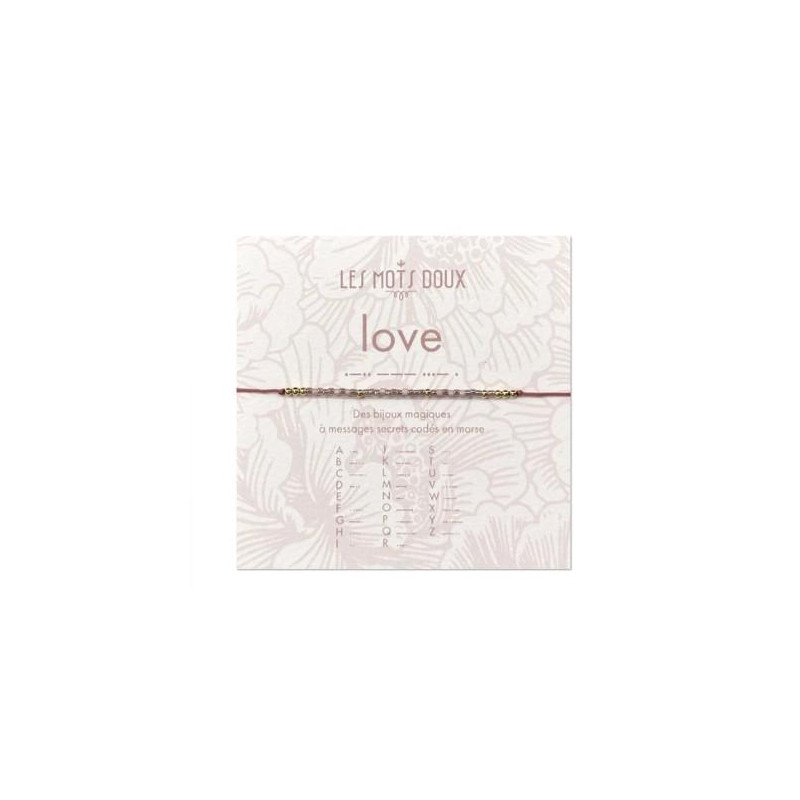BRACELET PASTEL LOVE ROSE PALE IRISE OR