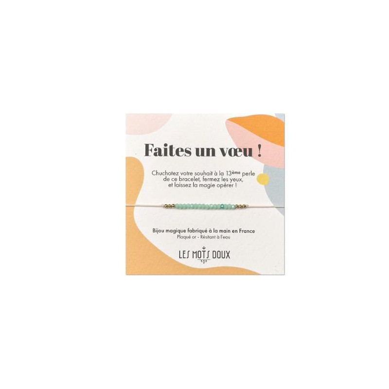 BRACELET VOEU MINI CRISTAL OPALE OR