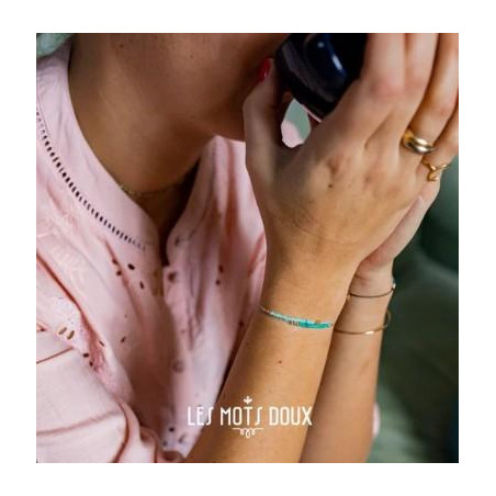 BRACELET VOEU MINI CRISTAL OPALE OR