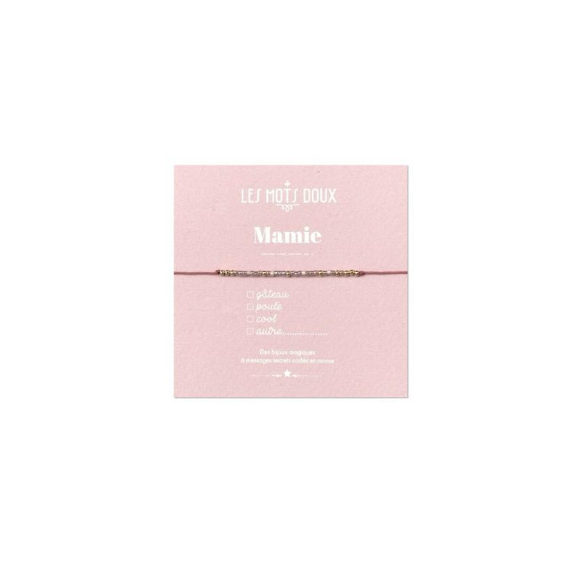 BRACELET FAMILLE MAMIE ROSE PALE IRISE OR