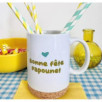 Mug Pop Bonne fête Papounet avec son couvercle en liège