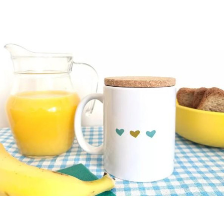 Mug Pop Bonne fête Papounet avec son couvercle en liège