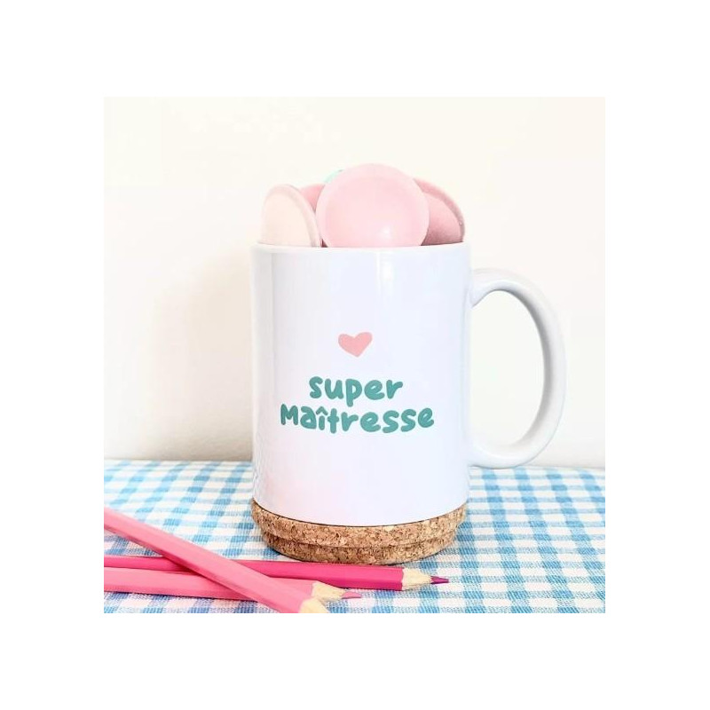 Mug Pop avec son couvercle en liège Maîtresse