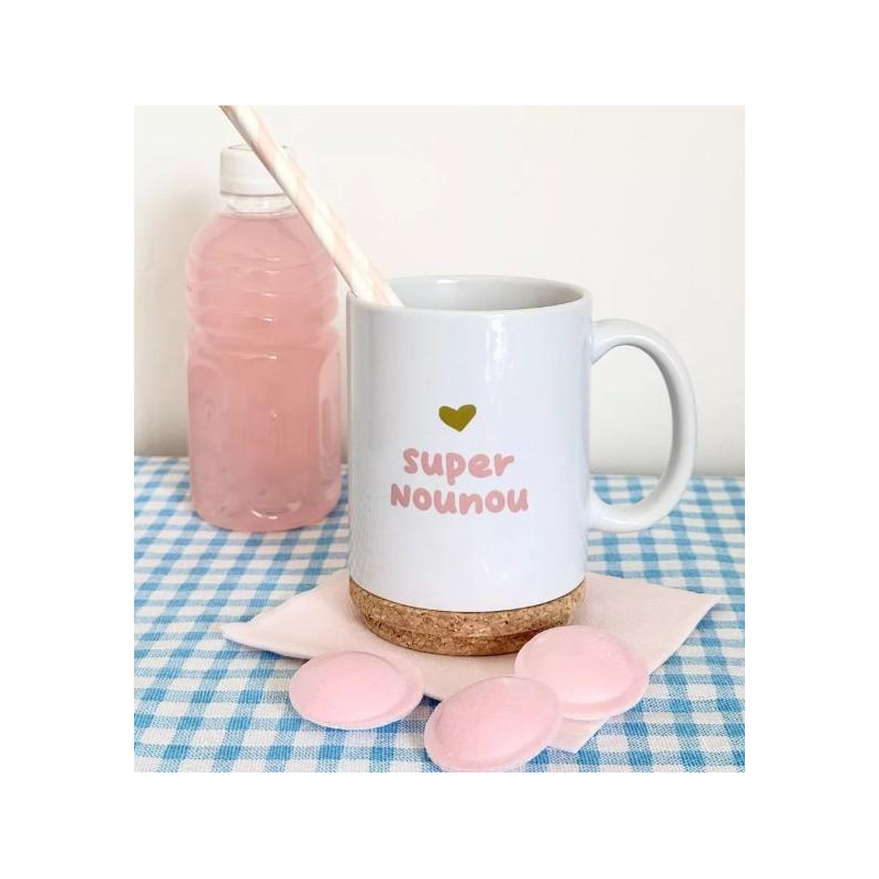 Mug Pop avec son couvercle en liège Nounou