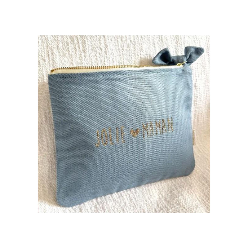 Pochette Jolie Maman bleu nuage