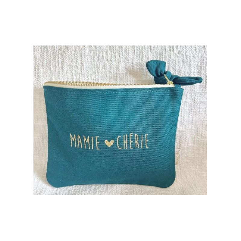 Pochette Mamie Chérie Bleu Paon