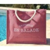 Sac Cabas en jute rose Maîtresse en Balade