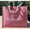 Sac Cabas en jute rose - Nounou en Balade -