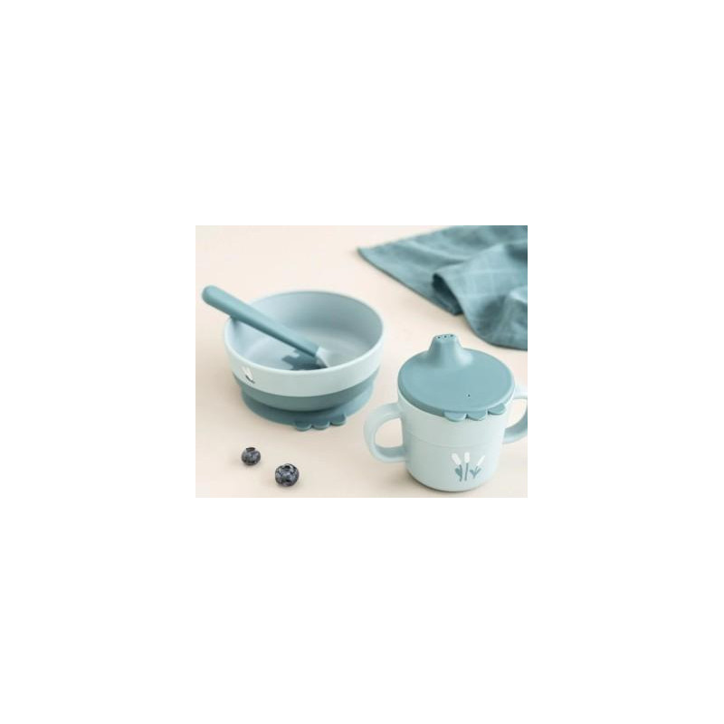 Foodie coffret premier repas ventouse - Elphee - Bleu