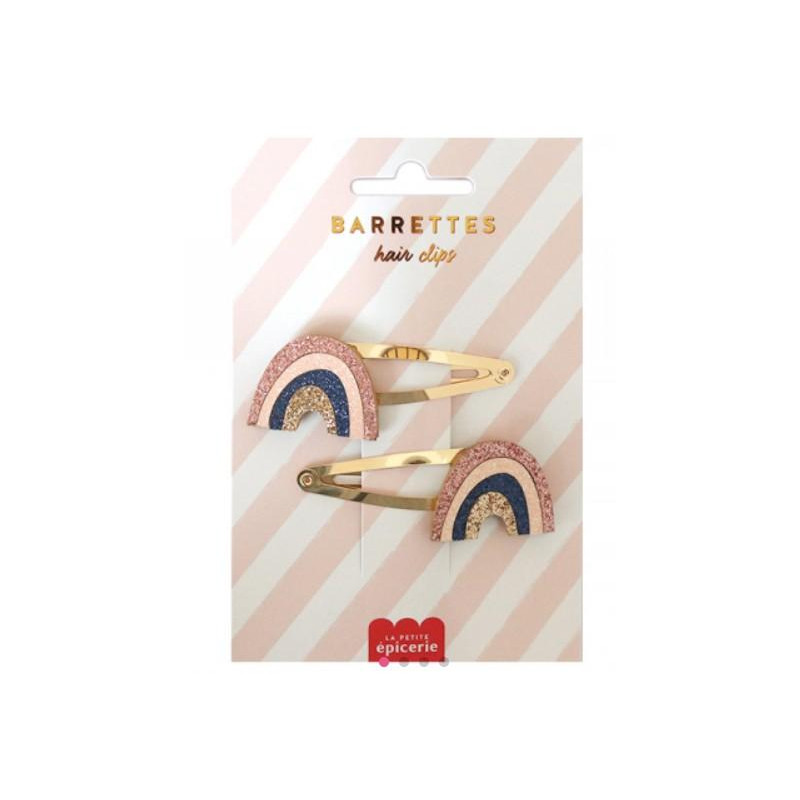 Barrettes cheveux - Arc-en-ciel