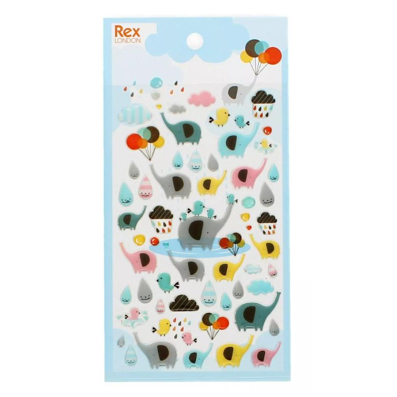 Stickers 3D - Fête de la pluie d'éléphants