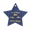 Bagues à paillettes (lot de 3) - Étoile, arc-en-ciel et lune