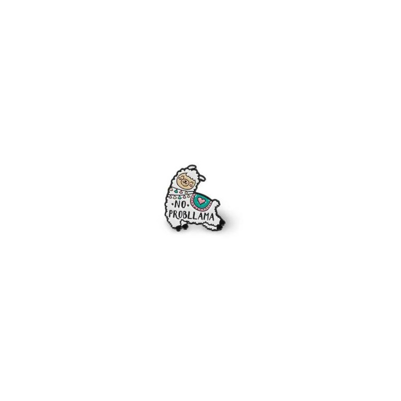 BROCHE EN MÉTAL ÉMAILLÉ LLAMA