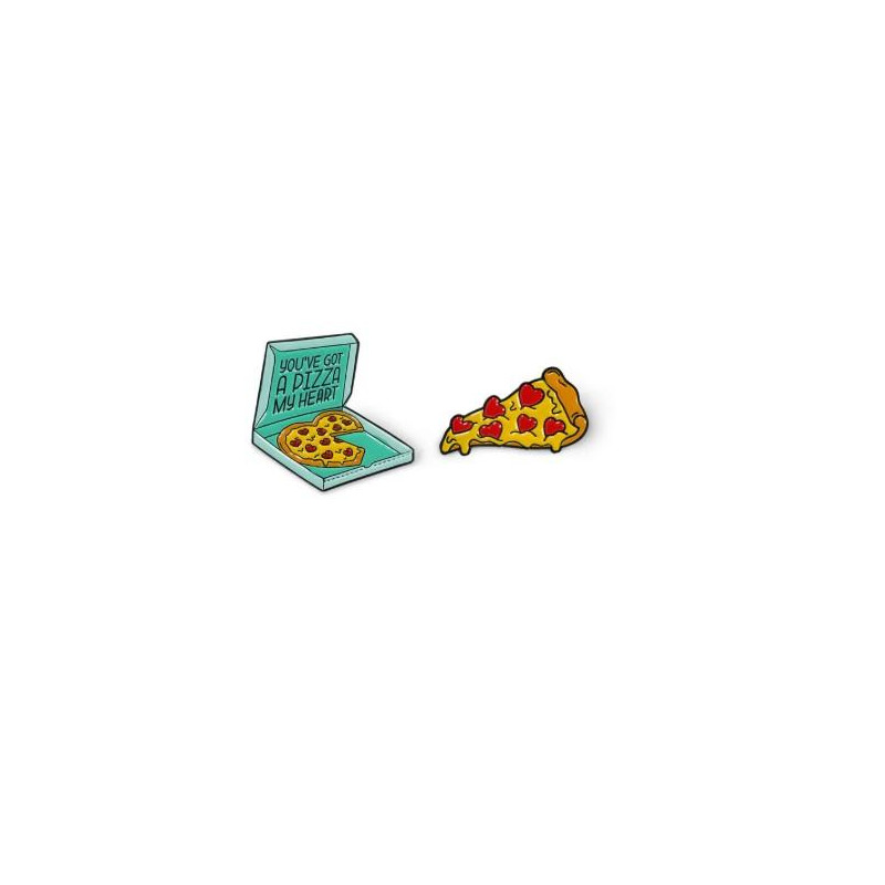 BROCHE EN MÉTAL ÉMAILLÉ PIZZA