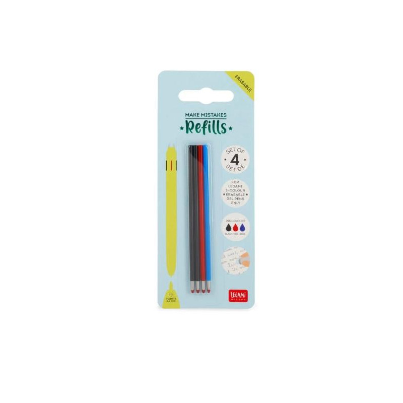 4 RECH. STYLO GEL EFF. 3 COULEURS