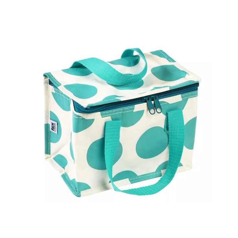 Sac à lunch isotherme - Turquoise sur blanc