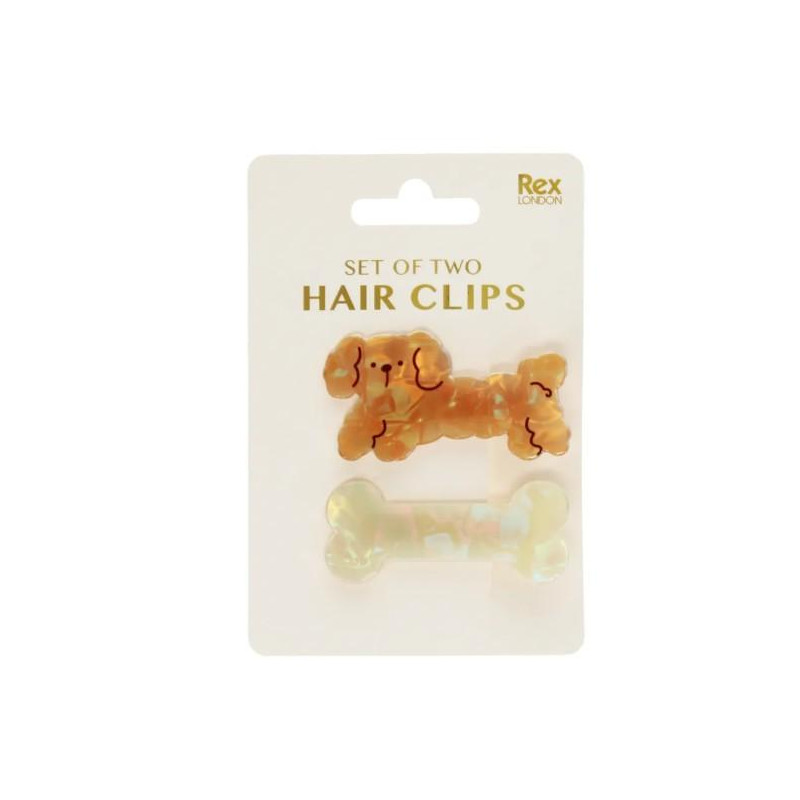 Pinces à cheveux (lot de 2) - Chien et os