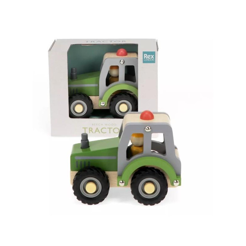 Véhicule à pousser en bois - Tracteur (vert)