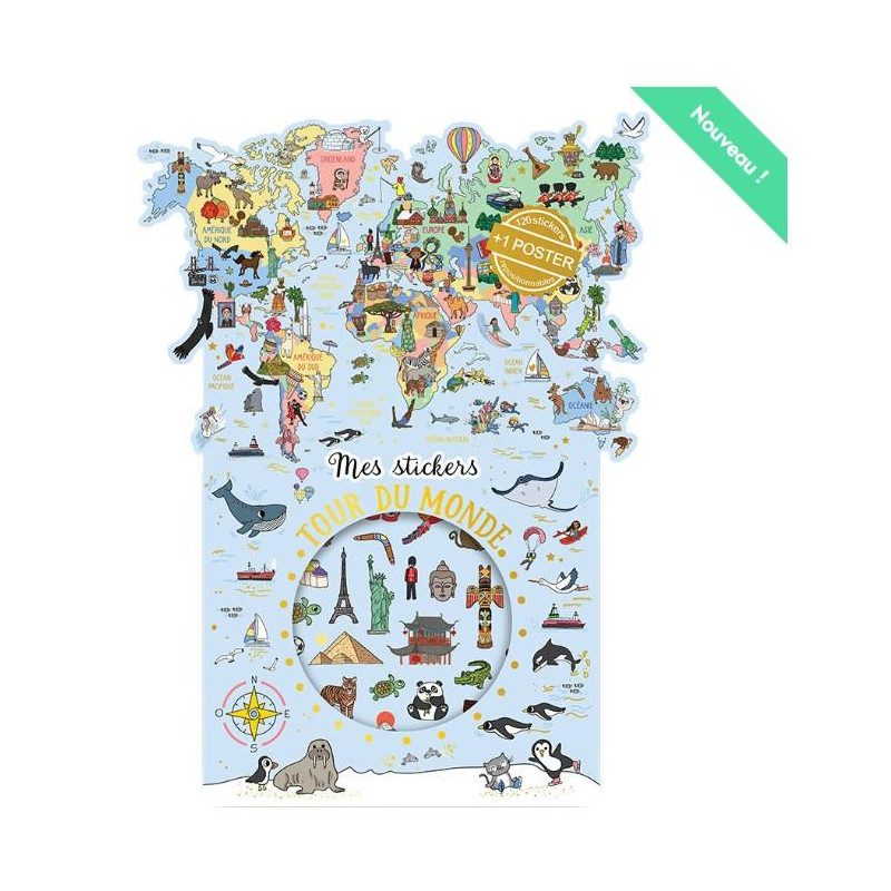 JEU STICKERS + POSTER MAPPEMONDE