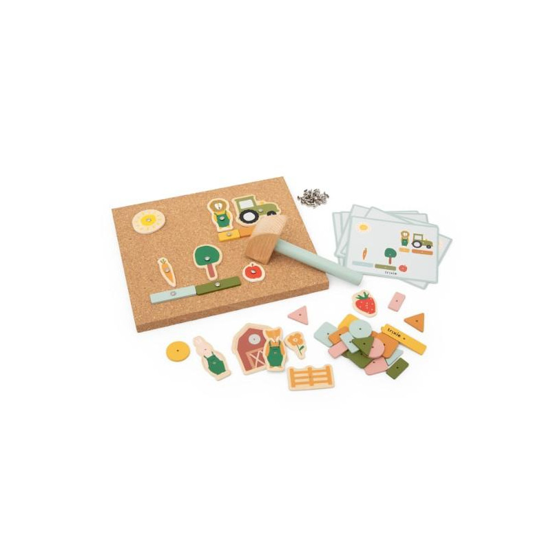 Jeu de clous en bois - ferme