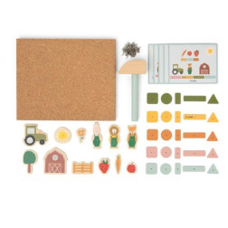 Jeu de clous en bois - ferme