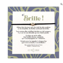 BRACELET BRELOQUE BRILLE PRUNE OR