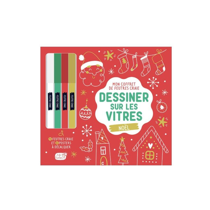Mon coffret de feutres craie Dessiner sur les vitres – Noël