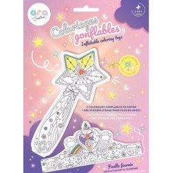 2 coloriages gonflables - 1 Baguette magique lumineuse et 1 Couronne