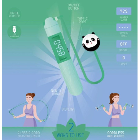 CORDE À SAUTER SANS FIL - PANDA