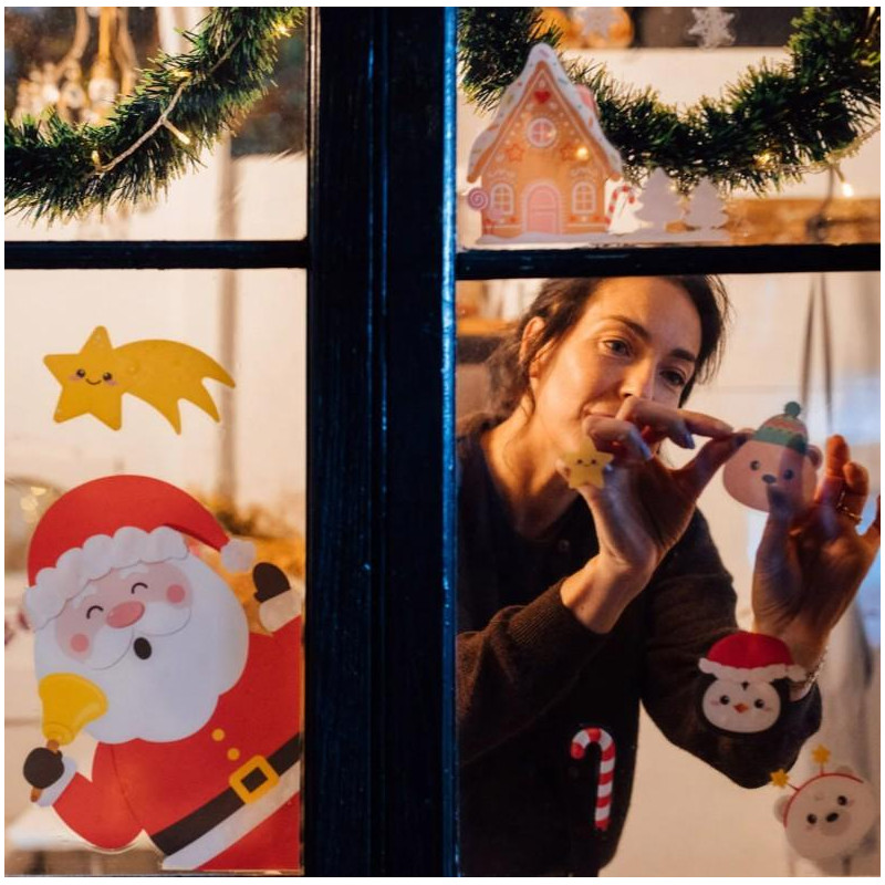 35 AUTOCOLLANTS ÉLECTROSTAT. -CHRISTMAS