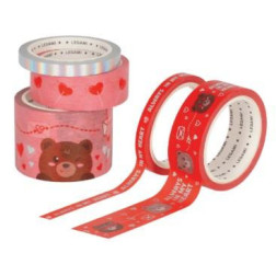 5 RUBANS ADHÉSIFS EN PAPIER -TEDDY BEAR